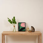 Abstract Flora - green & pink Framed Canvas Print Gallery Image 4