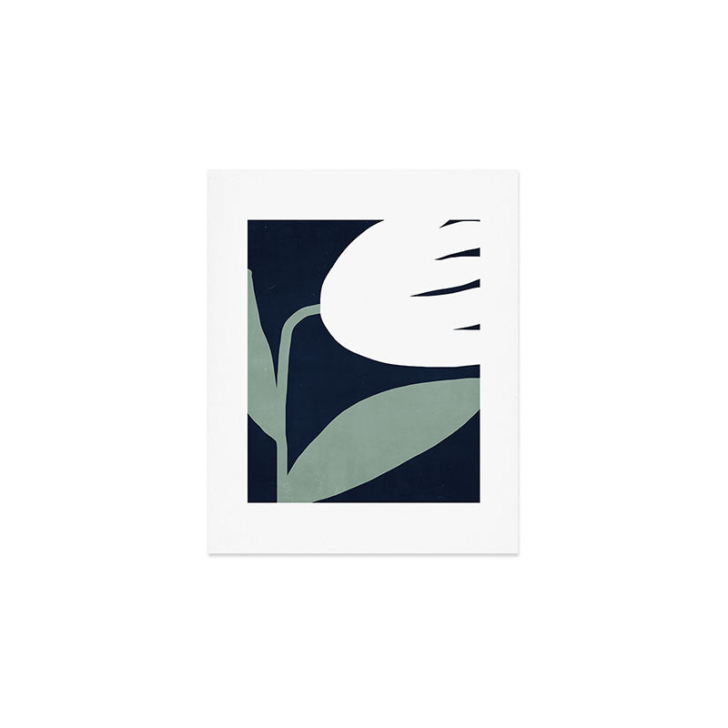 Abstract Flora - navy Art Print Gallery Image 1