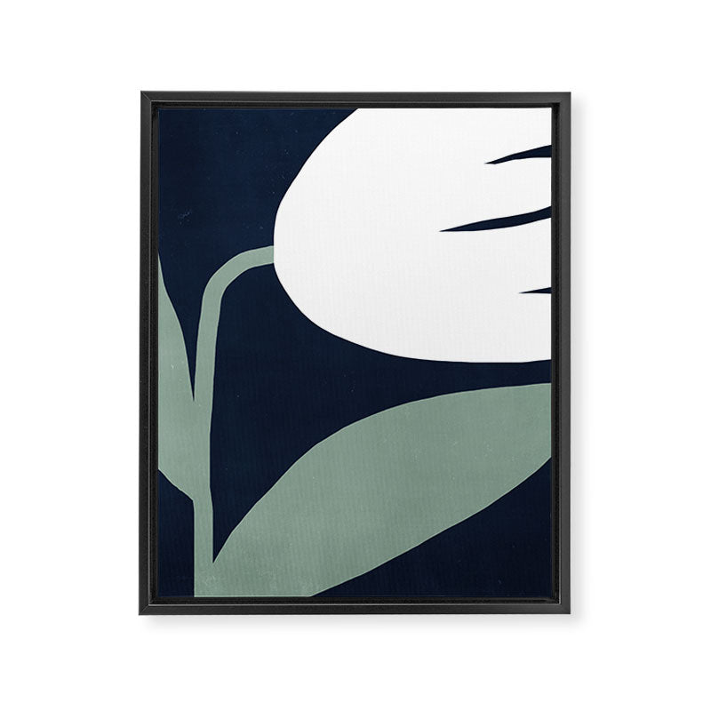 Abstract Flora - navy Framed Canvas Print Gallery Image 6