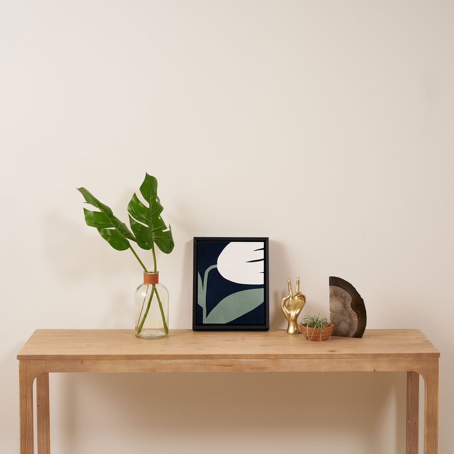 Abstract Flora - navy Framed Canvas Print Gallery Image 4