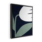 Abstract Flora - navy Framed Canvas Print Gallery Image 2