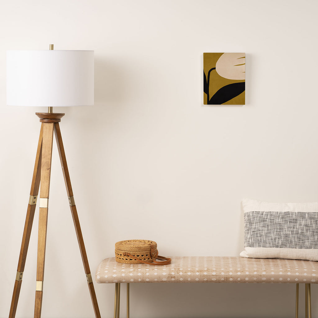 Abstract Flora - ochre black & white Canvas Print Gallery Image 2
