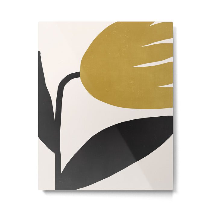 Abstract Flora - ochre Metal Print Gallery Image 1
