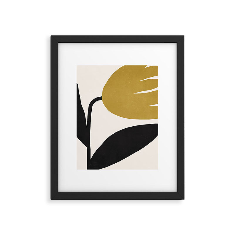 Abstract Flora - ochre Framed Art Print Gallery Image 5