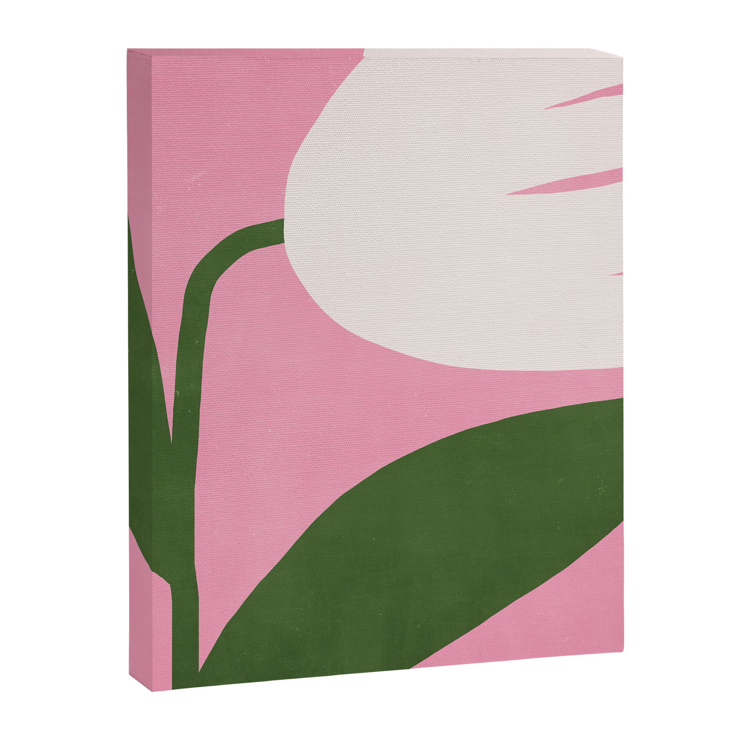 Abstract Flora - pink green Canvas Print Gallery Image 6