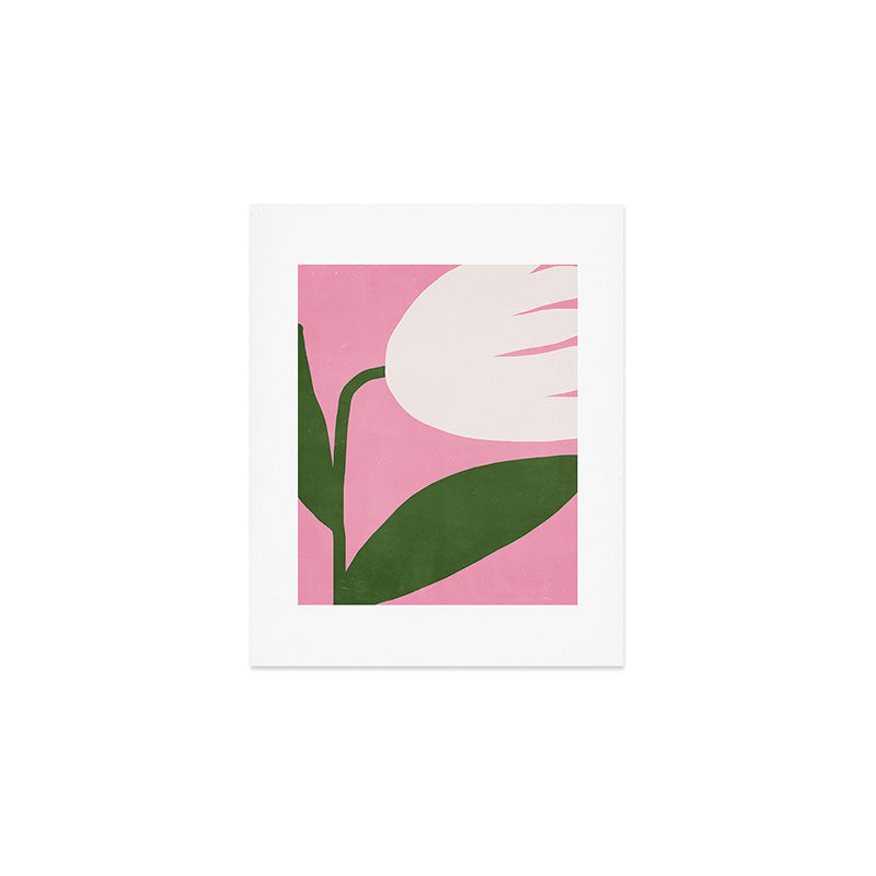 Abstract Flora - pink green Art Print Gallery Image 1