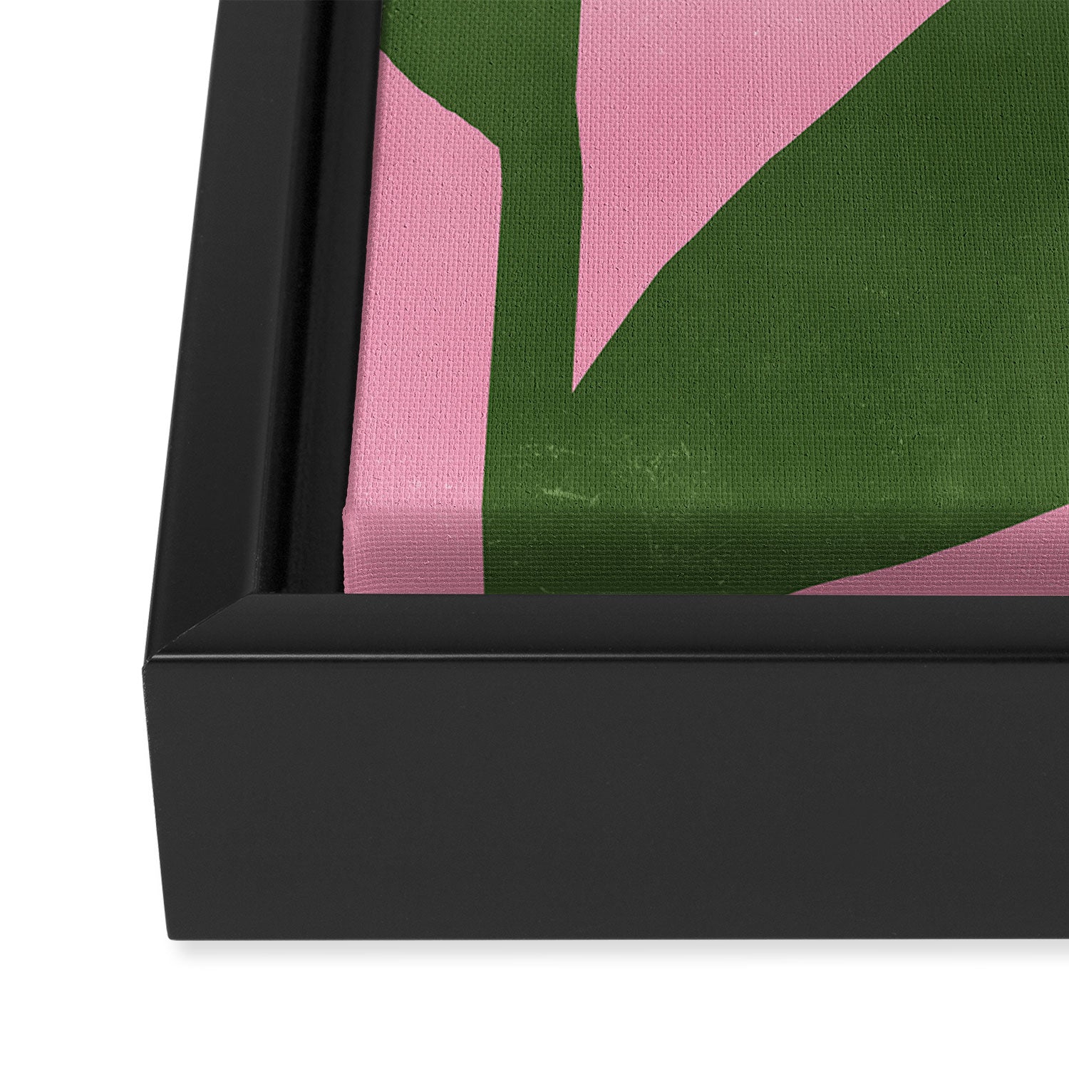 Abstract Flora - pink green Framed Canvas Print Gallery Image 3