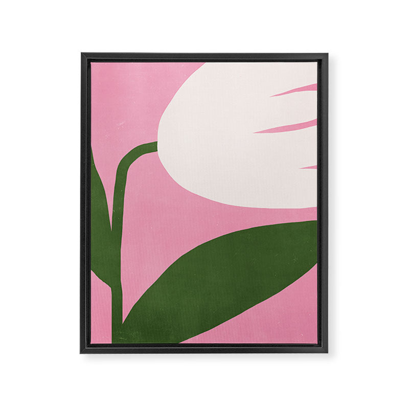 Abstract Flora - pink green Framed Canvas Print Gallery Image 6