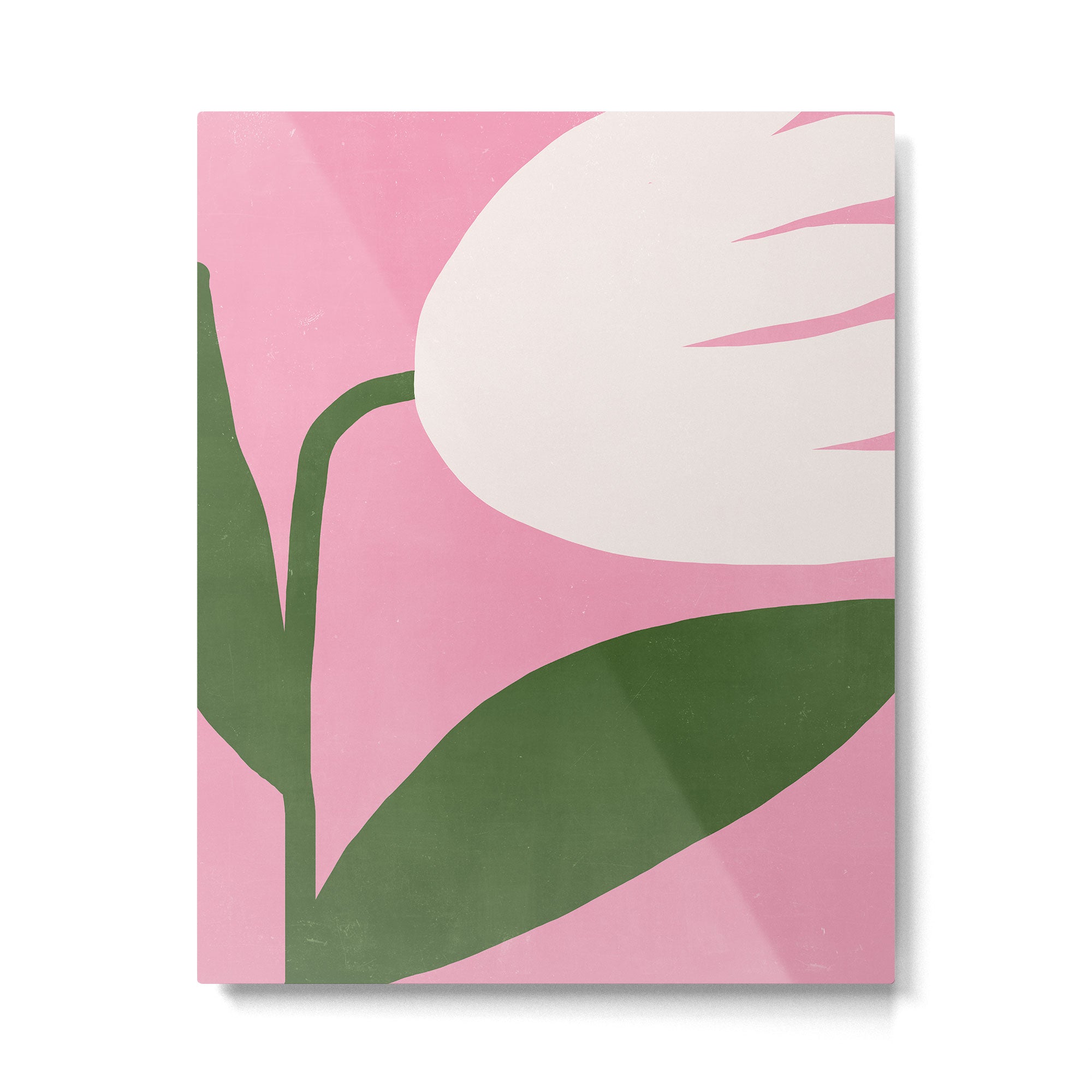 Abstract Flora - pink green Metal Print Gallery Image 4