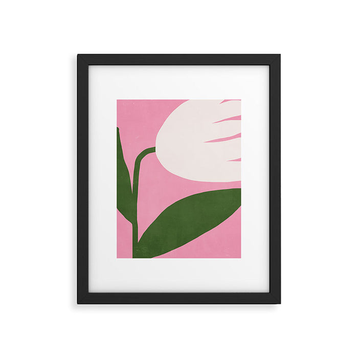 Abstract Flora - pink green Framed Art Print Gallery Image 1