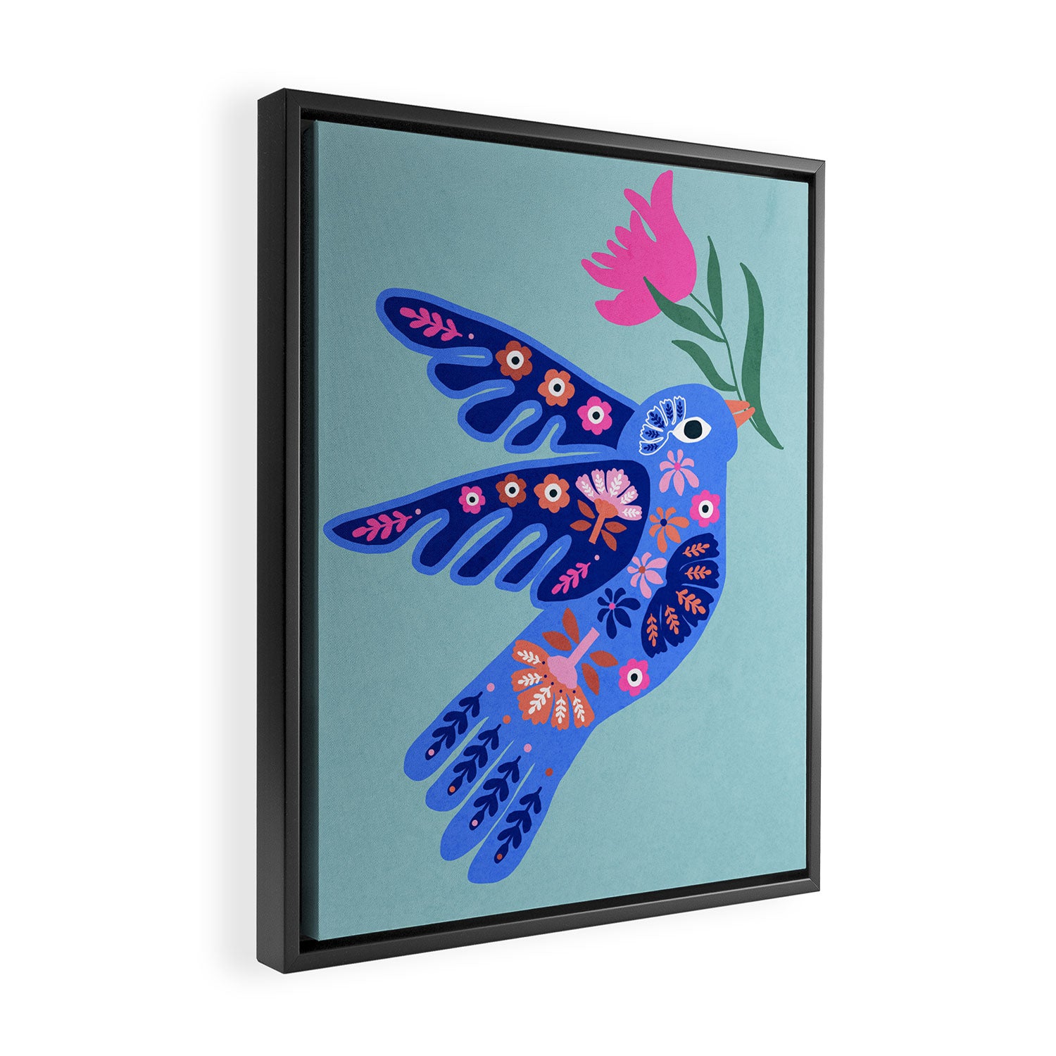 Bird and Bloom Framed Canvas Print Gallery Image 2