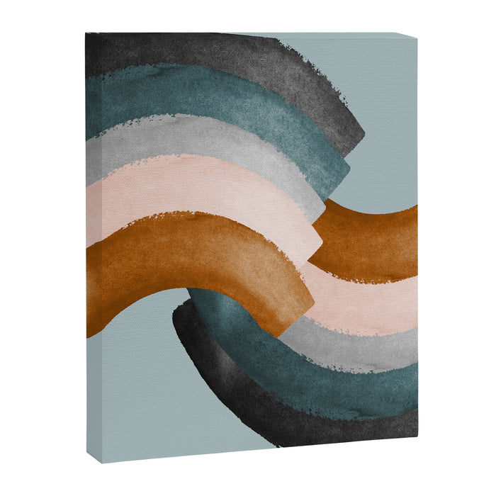 Brushstroke rainbows - teal Canvas Print Gallery Image 1