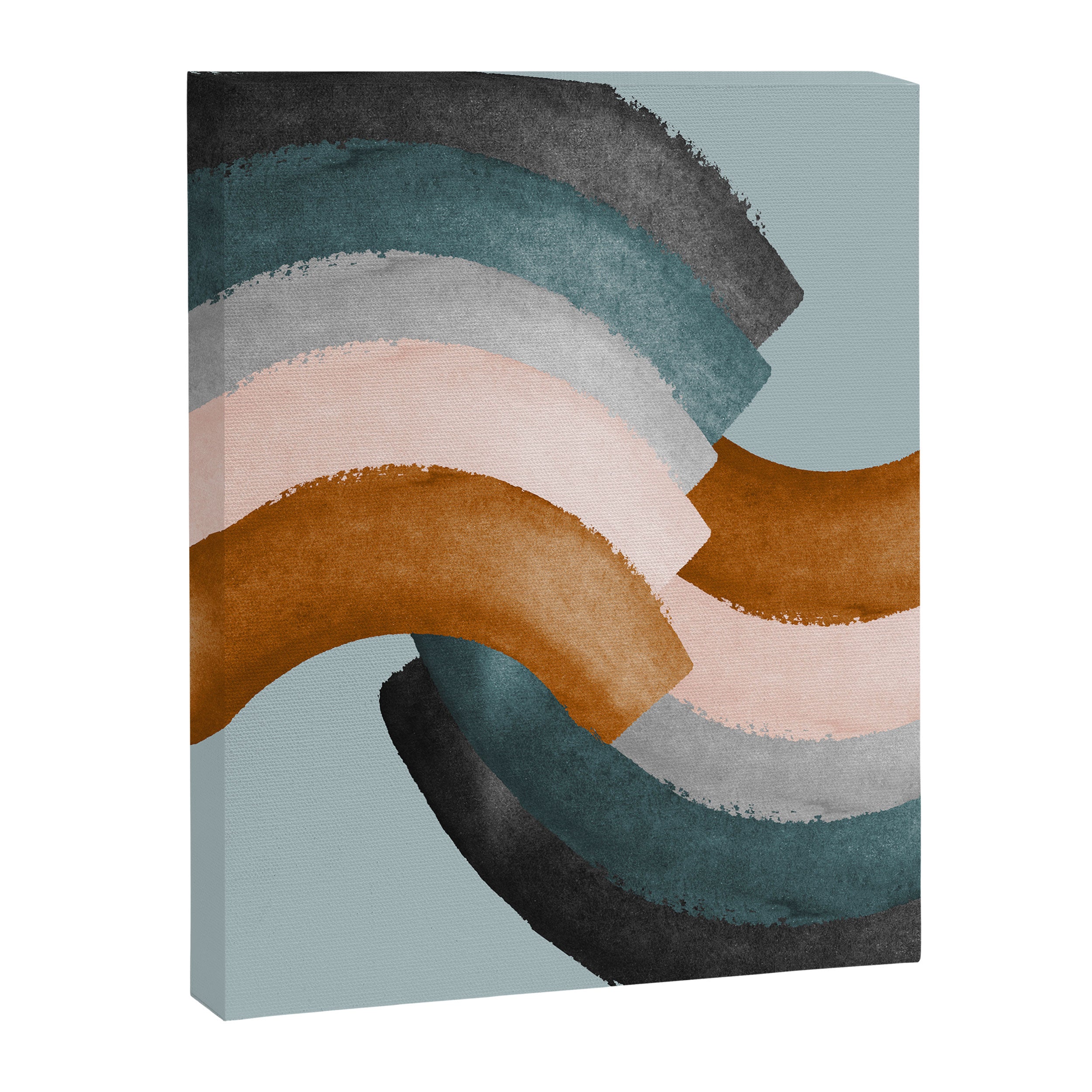 Brushstroke rainbows - teal Canvas Print Gallery Image 6