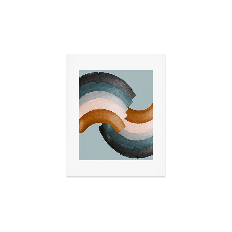 Brushstroke rainbows - teal Art Print Gallery Image 1