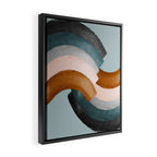 Brushstroke rainbows - teal Framed Canvas Print Gallery Image 2
