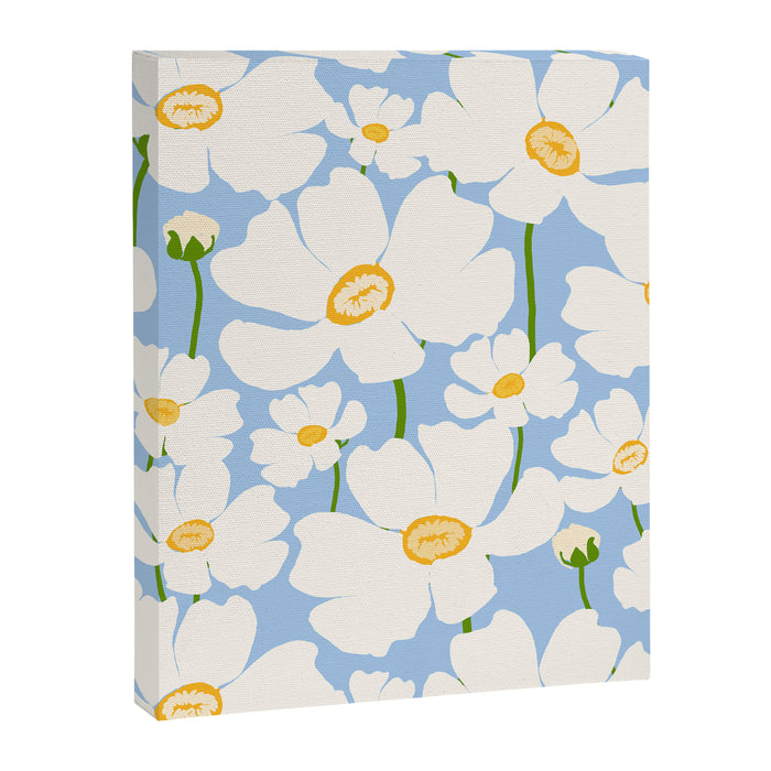 Buttercup field - blue Canvas Print Gallery Image 1