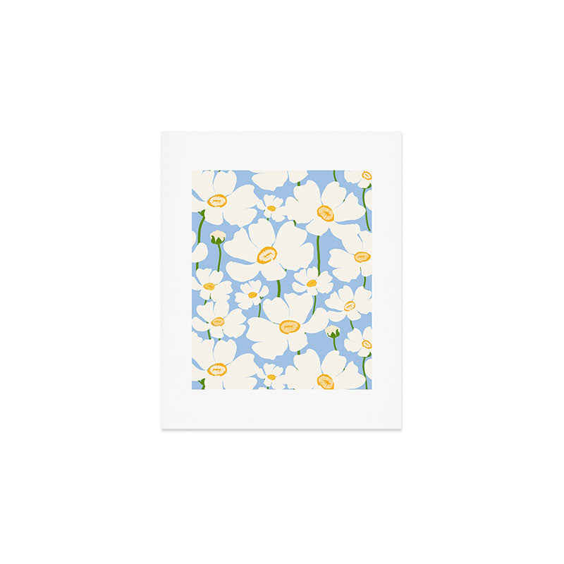 Buttercup field - blue Art Print Gallery Image 1