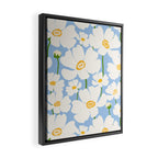 Buttercup field - blue Framed Canvas Print Gallery Image 2