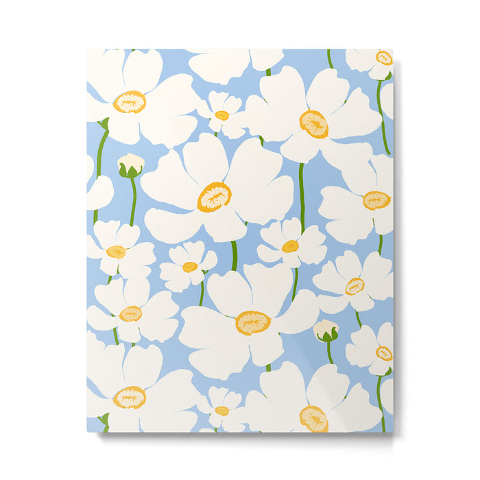 Buttercup field - blue Metal Print Gallery Image 1