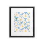 Buttercup field - blue Framed Art Print Gallery Image 5
