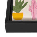 Cactus Garden - pastel Framed Canvas Print Gallery Image 3