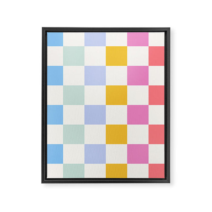 Check mate - rainbow Framed Canvas Print Gallery Image 1