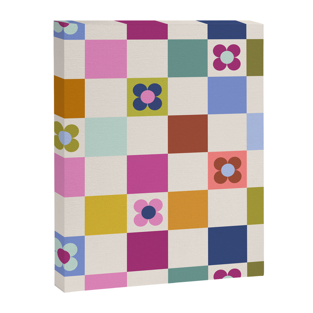Check mate - retro floral Canvas Print Gallery Image 8