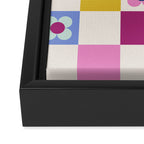 Check mate - retro floral Framed Canvas Print Gallery Image 3