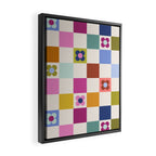 Check mate - retro floral Framed Canvas Print Gallery Image 2