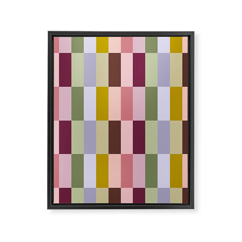 Checker block tiles - eclectic Framed Canvas Print Gallery Image 6