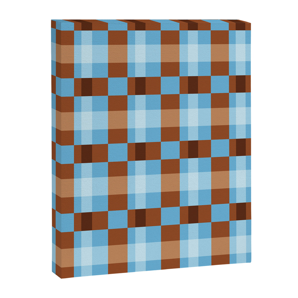 Checker Plaid - blue brown Canvas Print Gallery Image 6