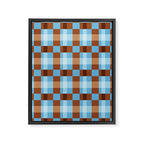 Checker Plaid - blue brown Framed Canvas Print Gallery Image 6