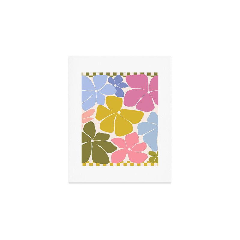 Checkered Carefree Blooms Art Print Gallery Image 1