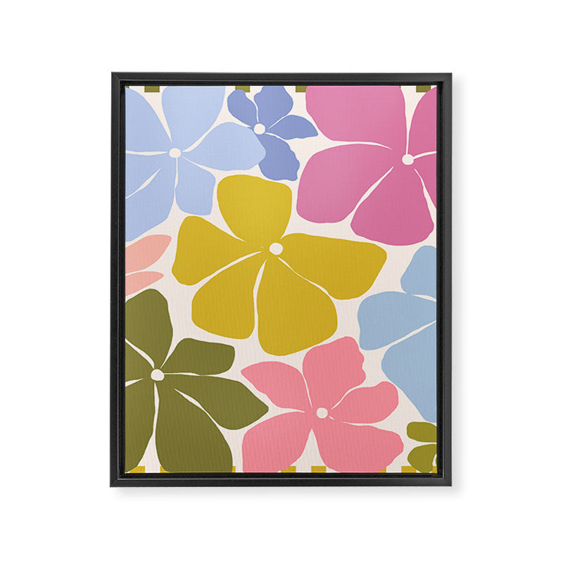 Checkered Carefree Blooms Framed Canvas Print Gallery Image 8