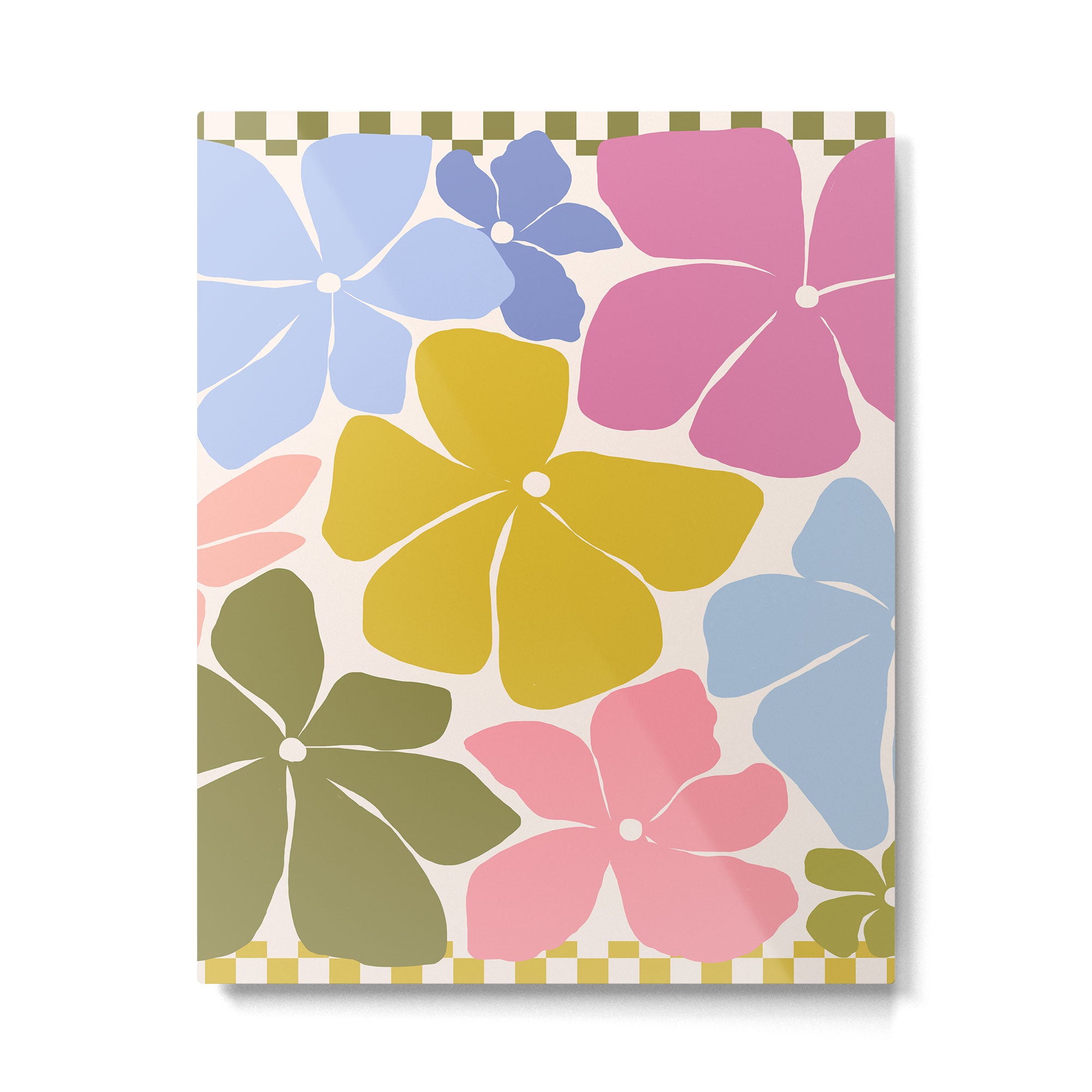Checkered Carefree Blooms Metal Print Gallery Image 6