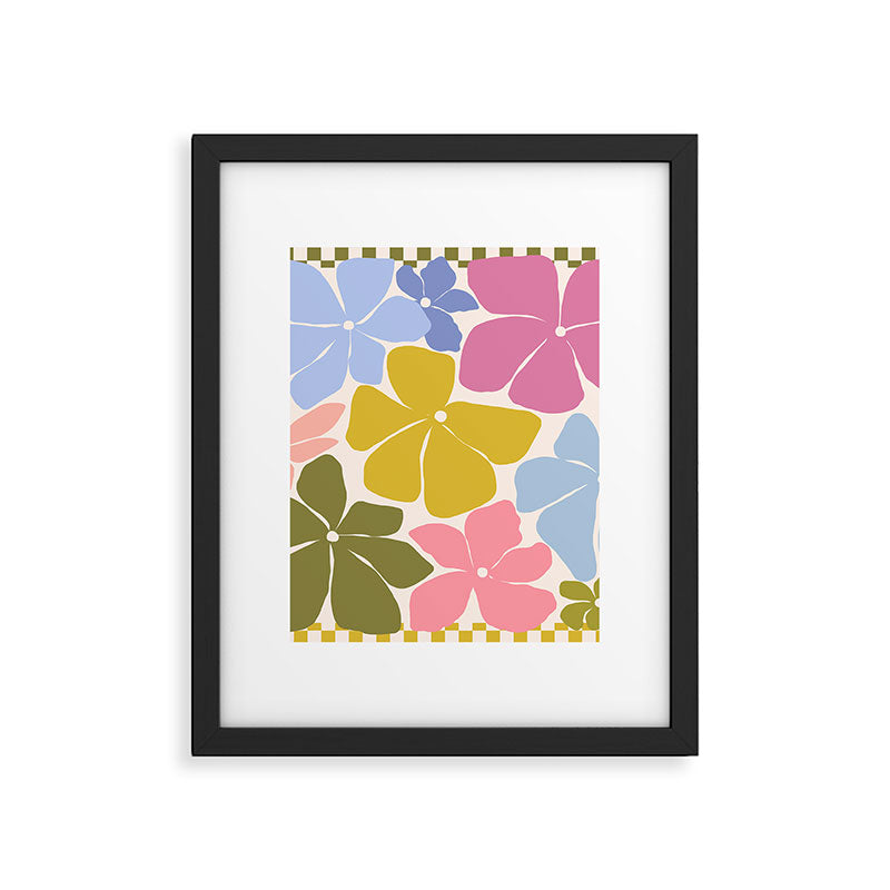 Checkered Carefree Blooms Framed Art Print Gallery Image 6
