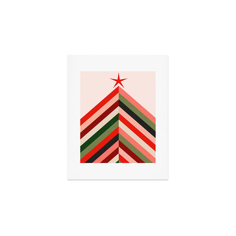 Chevron Christmas tree Art Print Gallery Image 1