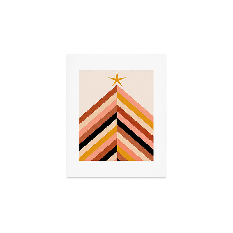 Chevron Christmas tree - neutrals Art Print Gallery Image 1