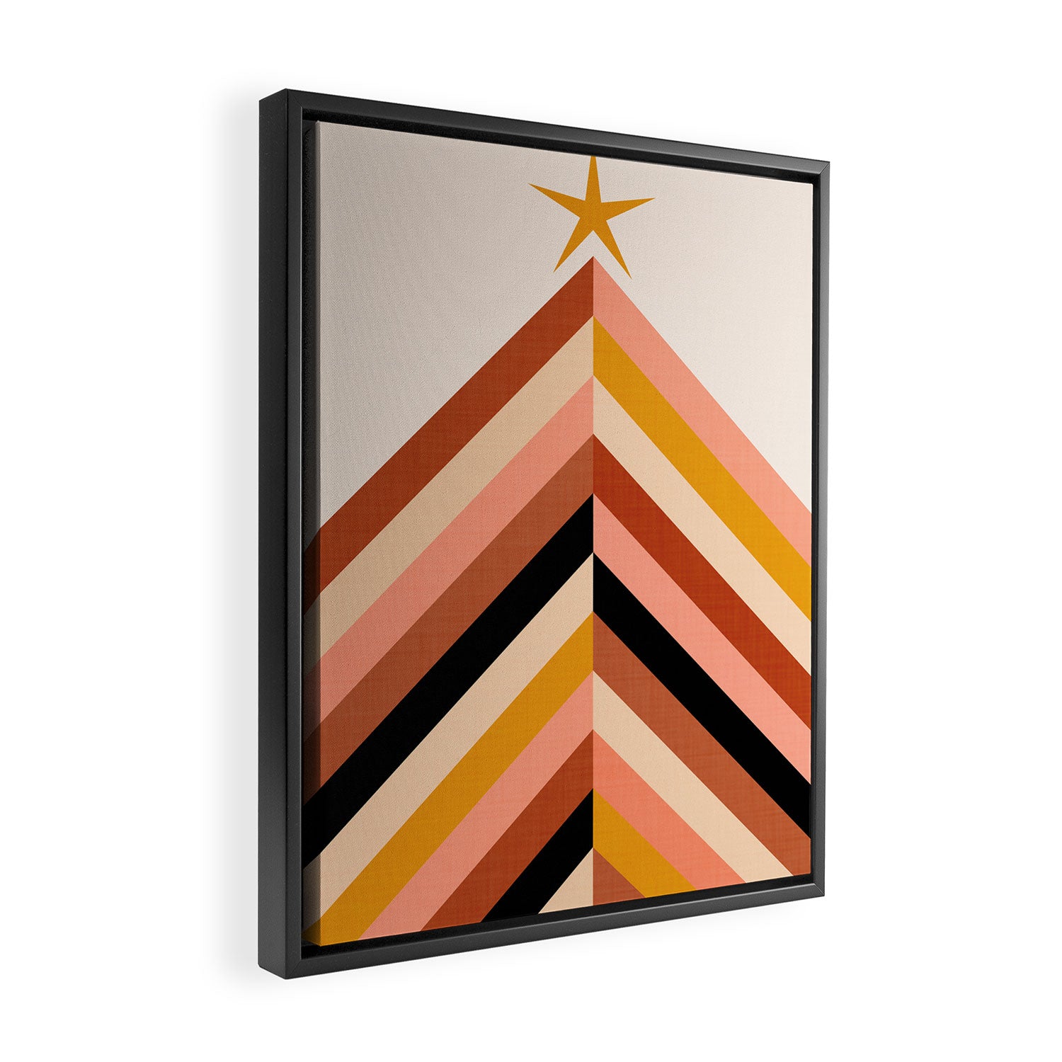Chevron Christmas tree - neutrals Framed Canvas Print Gallery Image 2