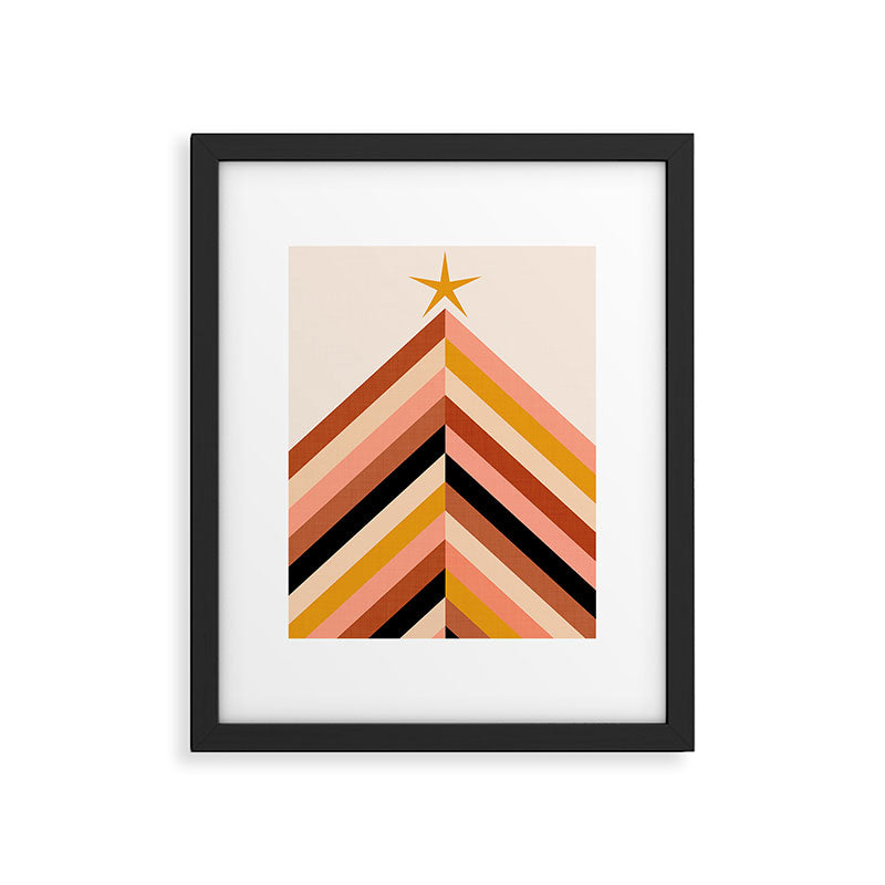 Chevron Christmas tree - neutrals Framed Art Print Gallery Image 5