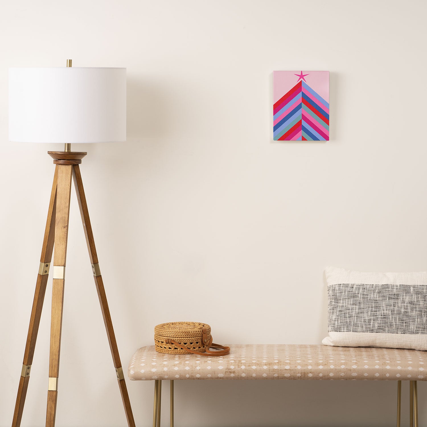 Chevron Christmas tree - pastel Canvas Print Gallery Image 2