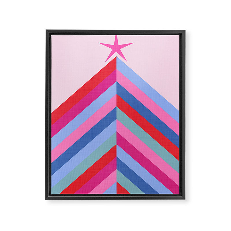 Chevron Christmas tree - pastel Framed Canvas Print Gallery Image 6