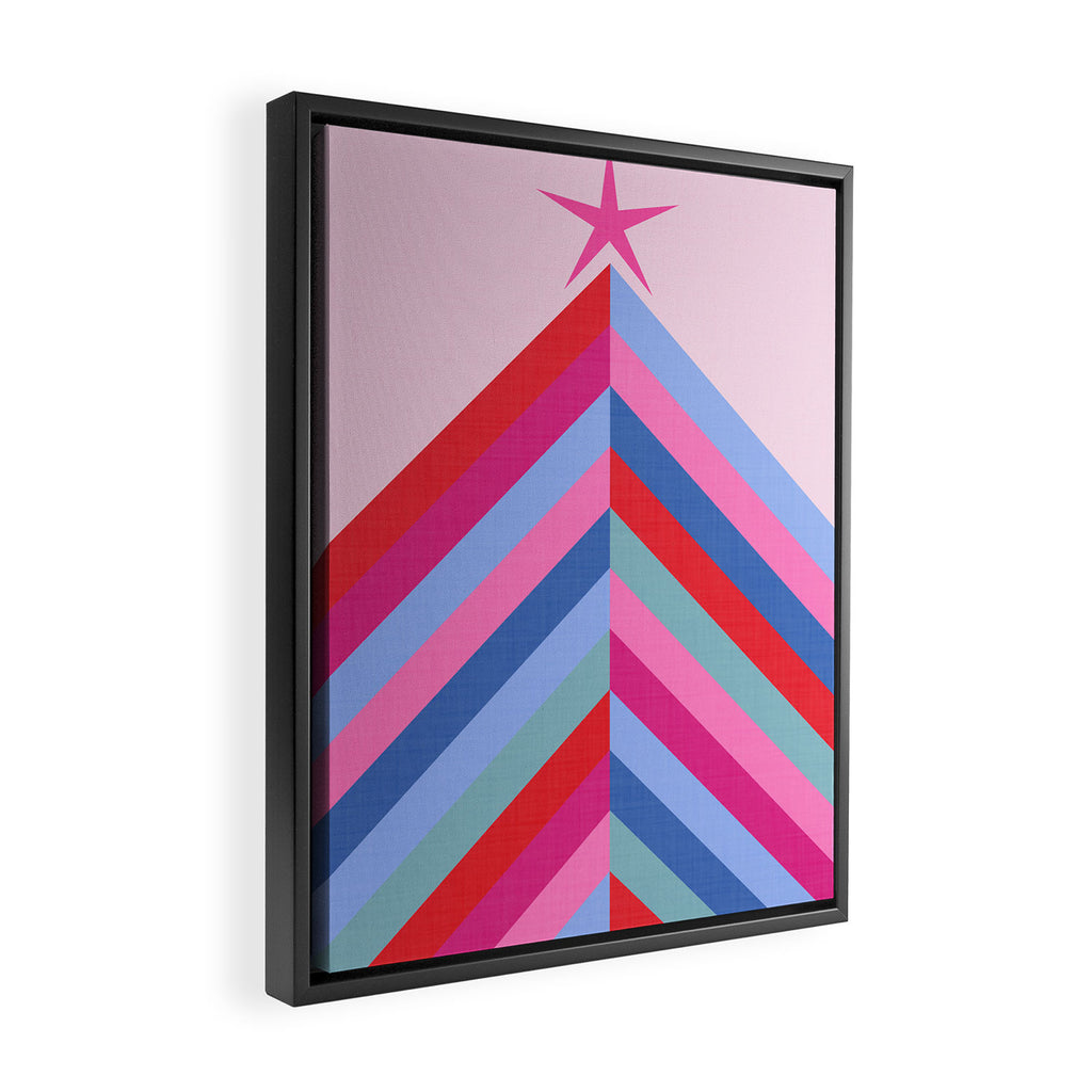 Chevron Christmas tree - pastel Framed Canvas Print Gallery Image 2