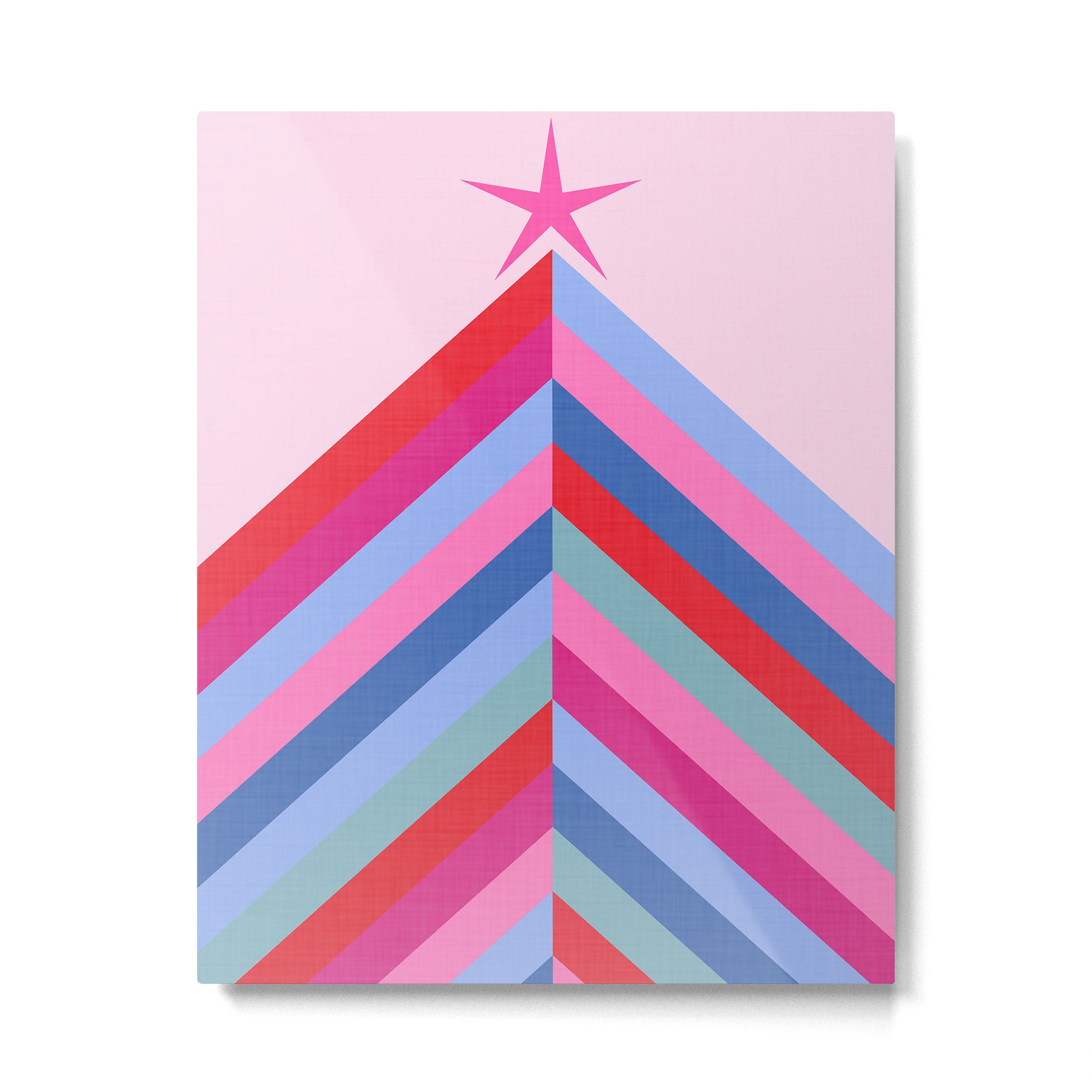 Chevron Christmas tree - pastel Metal Print Gallery Image 4