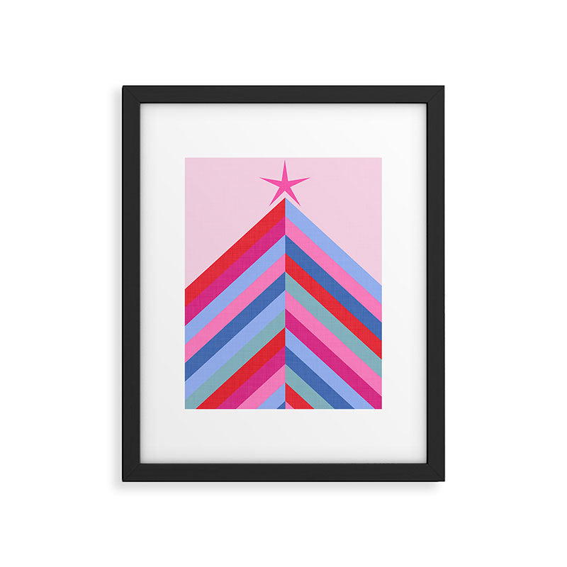 Chevron Christmas tree - pastel Framed Art Print Gallery Image 5