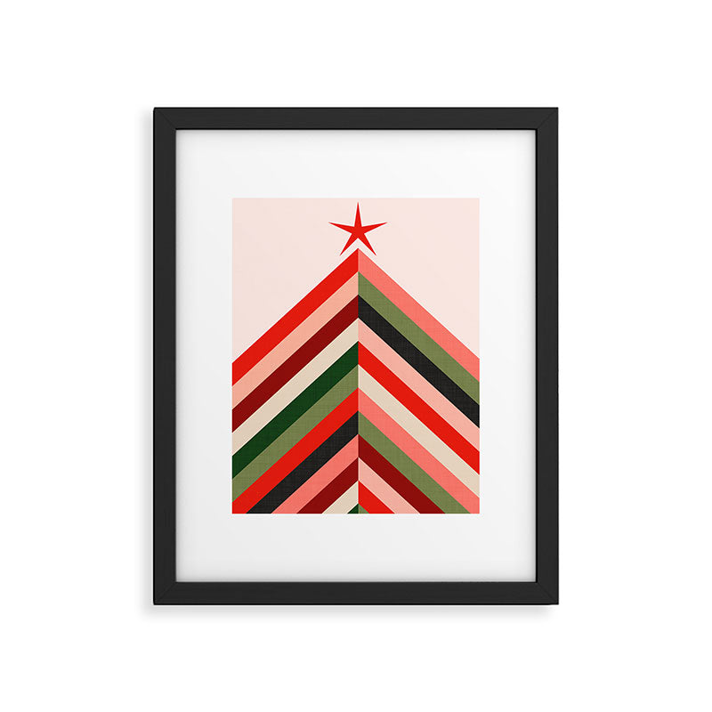 Chevron Christmas tree Framed Art Print Gallery Image 5