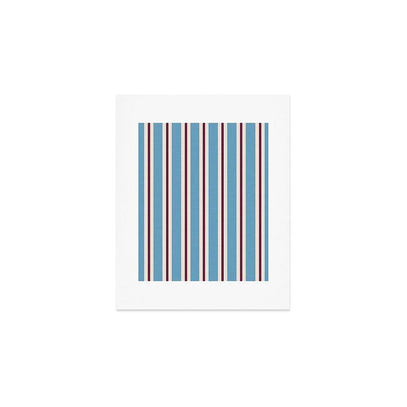 Classic Stripes - heritage blue berry Art Print Gallery Image 1