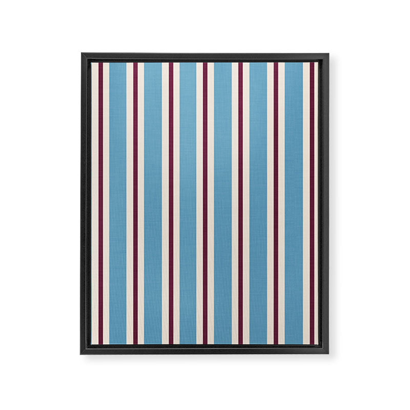 Classic Stripes - heritage blue berry Framed Canvas Print Gallery Image 8
