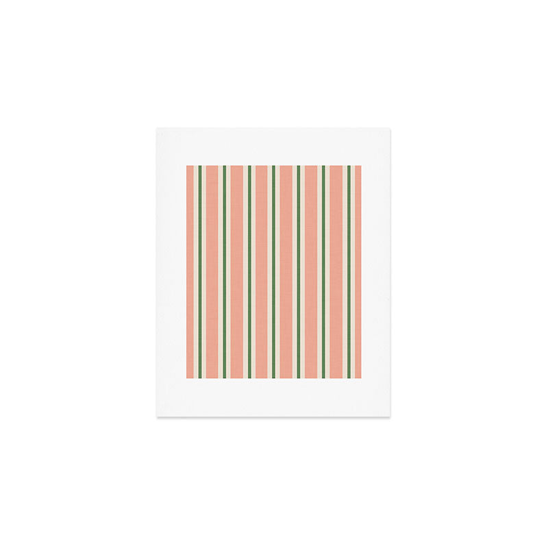Classic Stripes - peach green Art Print Gallery Image 1