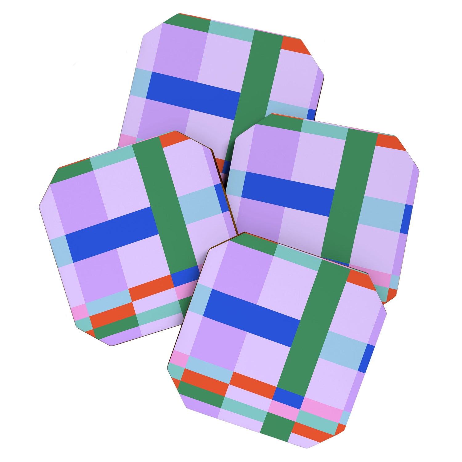Color Block Check - bold Coaster Gallery Image 1